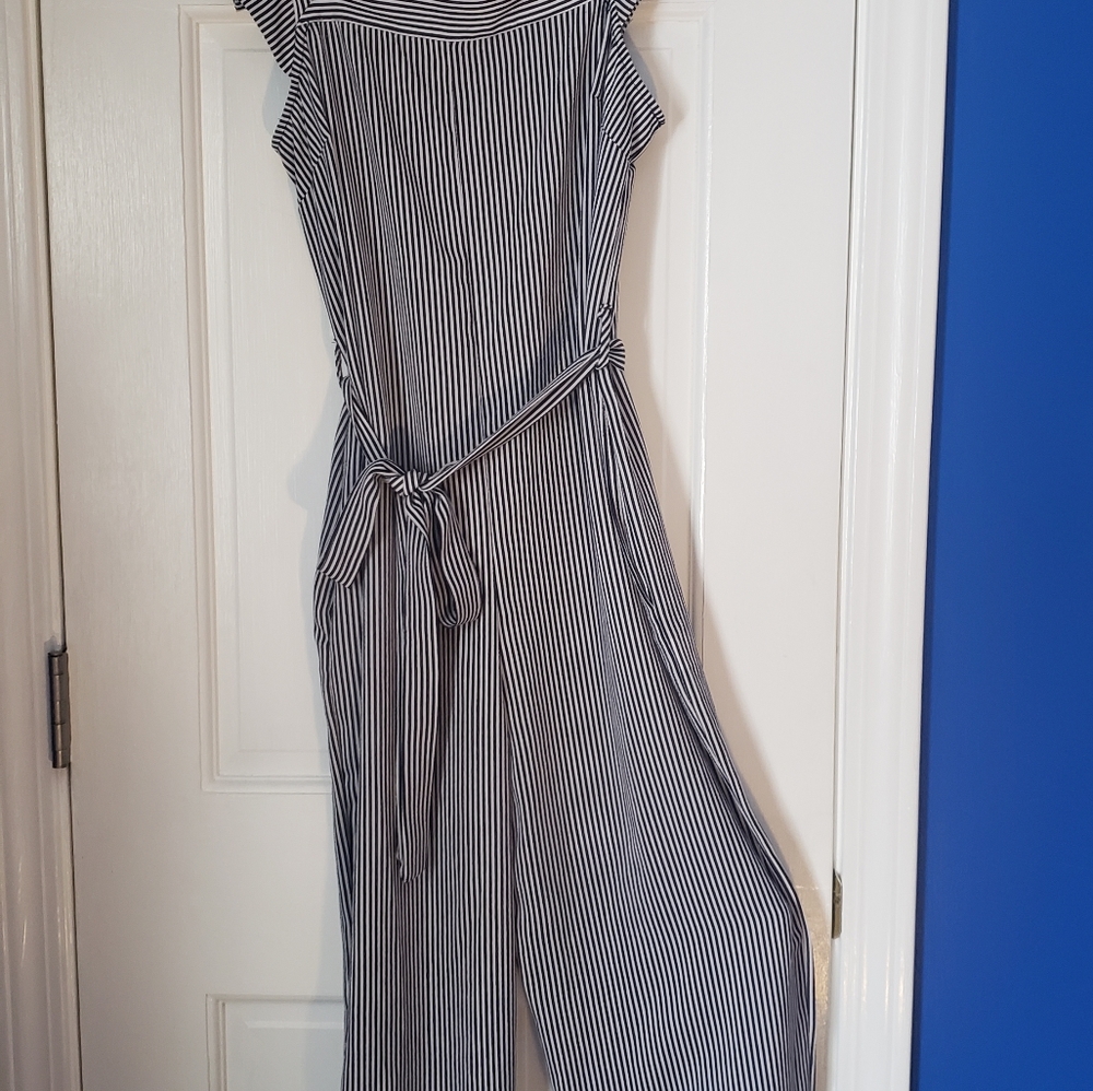 Navy and White Jumpsuit